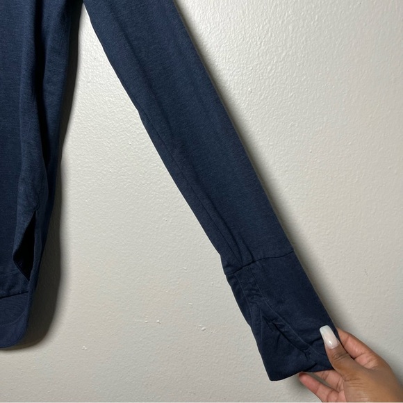 Athleta Women Uptempo Hoodie Sweatshirt Small Blue Hooded Gym Workout - Picture 6 of 11